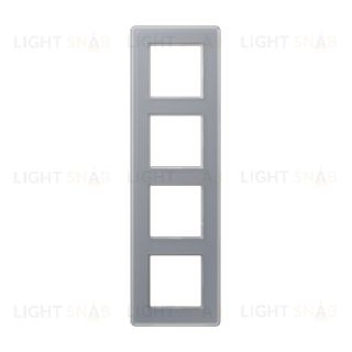 Рамка четверная сатиновая JUNG A VIVA, серое стекло AV584GLMKG AV584GLMKG