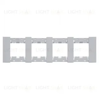 Рамка четверная с суппортом (2+2+2+2 мод) Meiton серый матовый AA4802M4AS+A4702+A4702+A4702+A4702 AA4802M4AS + A4702