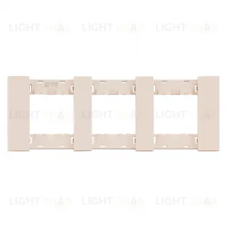 Рамка тройная с суппортом (2+2+2 мод) Meiton песочный матовый AA4802M3AM+A4702+A4702+A4702 AA4802M3AM + A4702