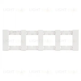 Рамка четверная с суппортом (2+2+2+2 мод) Meiton белый матовый AA4802M4AW+A4702+A4702+A4702+A4702 AA4802M4AW + A4702