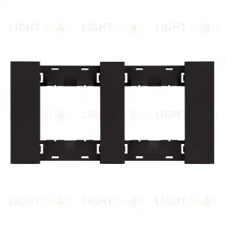 Рамка двойная с суппортом (2+2 мод) Meiton черный матовый AA4802M2AG+A4702+A4702 AA4802M2AG + A4702