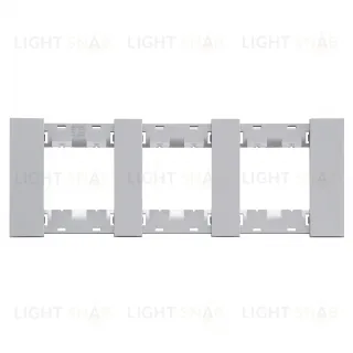 Рамка тройная с суппортом (2+2+2 мод) Meiton серый матовый AA4802M3AS+A4702+A4702+A4702 AA4802M3AS + A4702