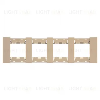 Рамка четверная с суппортом (2+2+2+2 мод) Meiton шампань матовый AA4802M4ACH+A4702+A4702+A4702+A4702 AA4802M4ACH + A4702