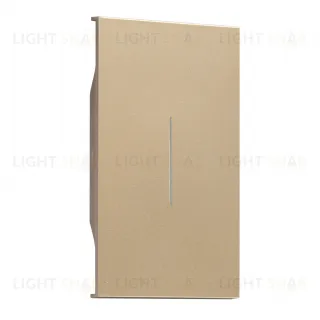 Переключатель (с 2-х мест) одноклавишный c синей подсветкой 2 модуля Meiton 10А/250В автоматичесие клеммы, шампань матовый A4003AL+ACH01M2 A4003AL + ACH01M2