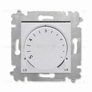 Терморегулятор универсальный с поворотной ручкой ABB Levit 16А, серебро-дымчатый чёрный 2CHH920003A6070 2CHH920003A6070