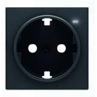 Накладка для розетки Schuko с линзой для контрольной подсветки ABB SKY чёрный бархат 2CLA858880A1501 2CLA858880A1501