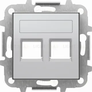 ABB SKY Серебристый алюминий Накладка для 2-ого телеф/комп. Механизма 2CLA851820A1301 2CLA851820A1301