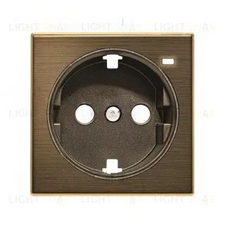 Накладка для розетки Schuko с линзой для контрольной подсветки ABB SKY античная латунь 2CLA858880A1201 2CLA858880A1201