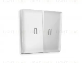 Лицевая панель ALFA (Белый глянец) для 2-клавишных выключателей с подсветкой QUANT AP1040 AP1040