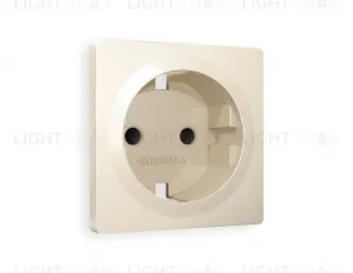 Лицевая панель ALFA (Бежевый матовый) для электрической розетки с заземлением со шторками QUANT AP3270 AP3270