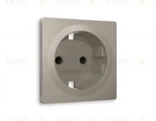 Лицевая панель ALFA (Серо-бежевый матовый) для электрической розетки с заземлением со шторками QUANT AP3670 AP3670