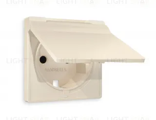 Лицевая панель ALFA (Бежевый матовый) для электрической розетки с заземлением со шторками и защитной крышкой IP44 QUANT AP3280 AP3280