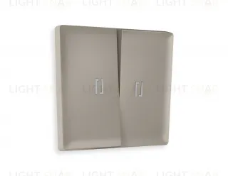 Лицевая панель ALFA (Серо-бежевый матовый) для 2-клавишных выключателей с подсветкой QUANT AP3640 AP3640