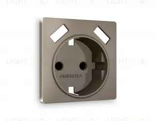 Лицевая панель ALFA (Темная бронза матовый) для электрической розетки с заземлением со шторками 2USB тип A+A QUANT AP6390 AP6390