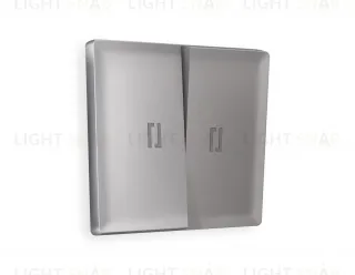 Лицевая панель ALFA (Сталь матовый) для 2-клавишных выключателей с подсветкой QUANT AP5040 AP5040