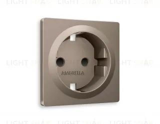 Лицевая панель ALFA (Темная бронза матовый) для электрической розетки с заземлением со шторками QUANT AP6370 AP6370