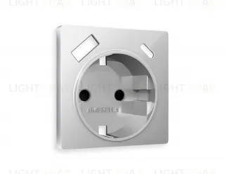 Лицевая панель ALFA (Серебро глянец) для электрической розетки с заземлением со шторками 2USB тип A+C QUANT AP4100 AP4100