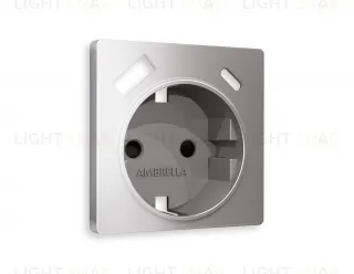 Лицевая панель ALFA (Сталь матовый) для электрической розетки с заземлением со шторками 2USB тип A+C QUANT AP5100 AP5100