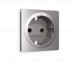 Лицевая панель ALFA (Сталь матовый) для электрической розетки с заземлением со шторками QUANT AP5070 AP5070