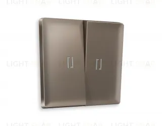 Лицевая панель ALFA (Темная бронза матовый) для 2-клавишных выключателей с подсветкой QUANT AP6340 AP6340