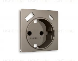 Лицевая панель ALFA (Темная бронза матовый) для электрической розетки с заземлением со шторками 2USB тип A+C QUANT AP6400 AP6400