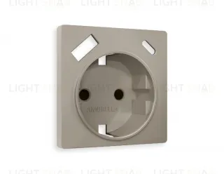 Лицевая панель ALFA (Серо-бежевый матовый) для электрической розетки с заземлением со шторками 2USB тип A+C QUANT AP3700 AP3700