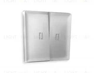 Лицевая панель ALFA (Серебро глянец) для 2-клавишных выключателей с подсветкой QUANT AP4040 AP4040