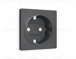 Лицевая панель ALFA (Графит Мягкое касание) для электрической розетки с заземлением QUANT AP9060 AP9060