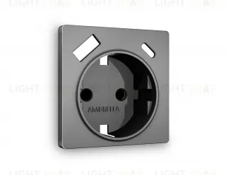 Лицевая панель ALFA (Антрацит серый) для электрической розетки с заземлением со шторками 2USB тип A+C QUANT AP6600 AP6600