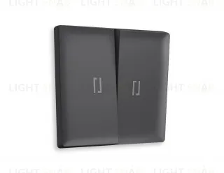 Лицевая панель ALFA (Графит Мягкое касание) для 2-клавишных выключателей с подсветкой QUANT AP9040 AP9040