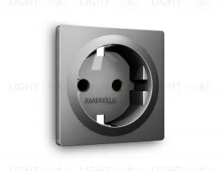 Лицевая панель ALFA (Антрацит серый) для электрической розетки с заземлением со шторками QUANT AP6570 AP6570