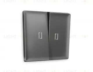 Лицевая панель ALFA (Антрацит серый) для 2-клавишных выключателей с подсветкой QUANT AP6540 AP6540