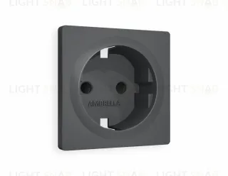 Лицевая панель ALFA (Графит Мягкое касание) для электрической розетки с заземлением со шторками QUANT AP9070 AP9070