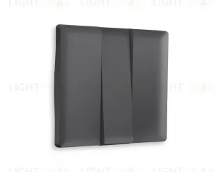 Лицевая панель ALFA (Графит Мягкое касание) для 3-клавишных выключателей QUANT AP9050 AP9050