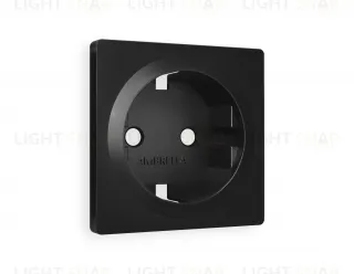 Лицевая панель ALFA (Черный матовый) для электрической розетки с заземлением QUANT AP8060 AP8060