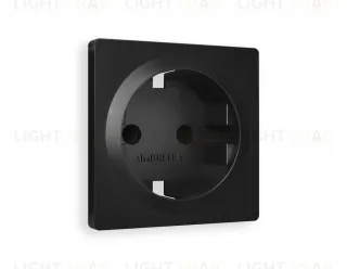 Лицевая панель ALFA (Черный матовый) для электрической розетки с заземлением со шторками QUANT AP8070 AP8070