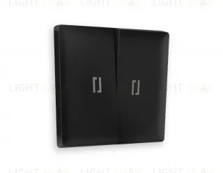 Лицевая панель ALFA (Черный матовый) для 2-клавишных выключателей с подсветкой QUANT AP8040 AP8040