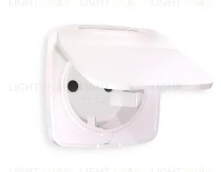 Лицевая панель OMEGA (Жемчуг) для электрической розетки с заземлением со шторками и защитной крышкой IP44 QUANT OP2080 OP2080