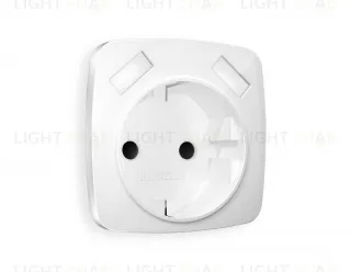 Лицевая панель OMEGA (Белый глянец) для электрической розетки с заземлением со шторками 2USB тип A+A QUANT OP1090 OP1090