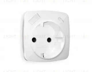 Лицевая панель OMEGA (Белый глянец) для электрической розетки с заземлением со шторками 2USB тип A+C QUANT OP1100 OP1100