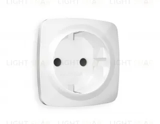 Лицевая панель OMEGA (Белый глянец) для электрической розетки с заземлением со шторками QUANT OP1070 OP1070