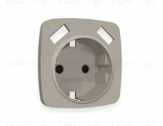 Лицевая панель OMEGA (Серо-бежевый матовый) для электрической розетки с заземлением со шторками 2USB тип A+A QUANT OP3690 OP3690