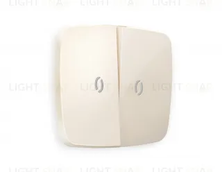 Лицевая панель OMEGA (Бежевый глянец) для 2-клавишных выключателей с подсветкой QUANT OP3040 OP3040