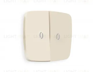 Лицевая панель OMEGA (Бежевый матовый) для 2-клавишных выключателей с подсветкой QUANT OP3240 OP3240