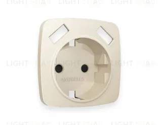 Лицевая панель OMEGA (Бежевый матовый) для электрической розетки с заземлением со шторками 2USB тип A+A QUANT OP3290 OP3290