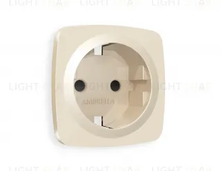 Лицевая панель OMEGA (Бежевый глянец) для электрической розетки с заземлением со шторками QUANT OP3070 OP3070