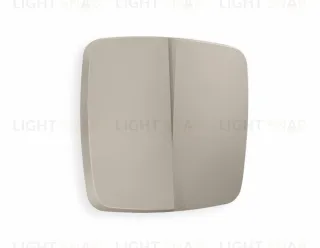 Лицевая панель OMEGA (Серо-бежевый матовый) для 2-клавишных выключателей QUANT OP3630 OP3630