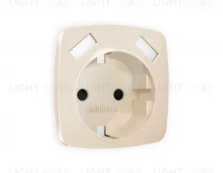 Лицевая панель OMEGA (Бежевый глянец) для электрической розетки с заземлением со шторками 2USB тип A+A QUANT OP3090 OP3090