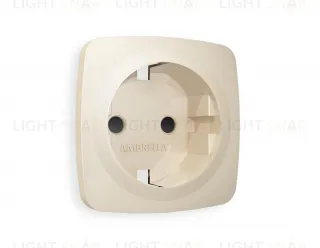 Лицевая панель OMEGA (Бежевый матовый) для электрической розетки с заземлением со шторками QUANT OP3270 OP3270