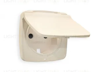 Лицевая панель OMEGA (Бежевый матовый) для электрической розетки с заземлением со шторками и защитной крышкой IP44 QUANT OP3280 OP3280